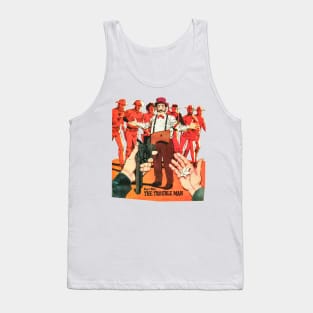 Don't Miss The Trouble Man Cowboy Western Retro Comic Tank Top